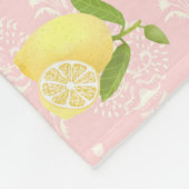 Citroen motief liefde perzik fleece deken (Hoek)