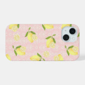 Citroen motief roze iPhone 15 case (Achterkant horizontaal)