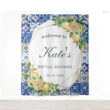 Citroen Mozaïek Tegels Bruidsdiner Welkom Achtergr