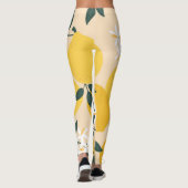  citroen: naadloze fruittextuur. leggings (Achterkant)