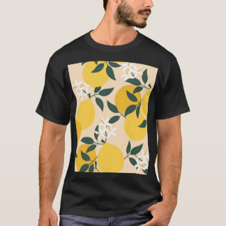  citroen: naadloze fruittextuur. t-shirt