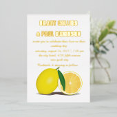 citroen, natuur en goud, vers folie uitnodiging (Staand Voorkant)