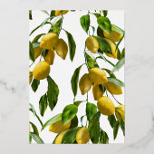 citroen, natuur en goud, vers folie uitnodiging (Achterkant)