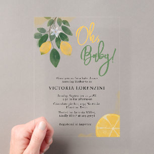 Citroen Oh Baby Shower Acryl Uitnodiging