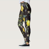 Citroen, olijftakken: waterverf. leggings (Links)