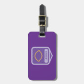 Citroen omtrek Paarse en gele vruchten Bagagelabel (Voorkant verticaal)