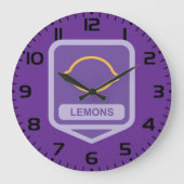 Citroen omtrek Paarse en gele vruchten Grote Klok (Voorkant)