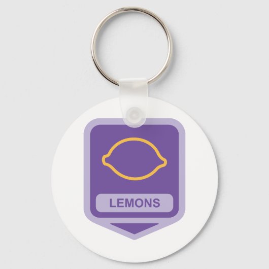 Citroen omtrek Paarse en gele vruchten Sleutelhanger (Voorkant)