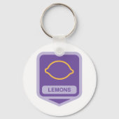 Citroen omtrek Paarse en gele vruchten Sleutelhanger (Achterkant)