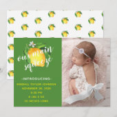 Citroen onze belangrijkste knijpfoto Geboorte Aankondiging (Voorkant / Achterkant)