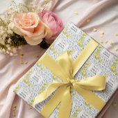 Citroen op Blauwe Tegels Bruidsfeest Inpakpapier