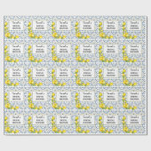 Citroen op Blauwe Tegels Bruidsfeest Inpakpapier (Vlak)