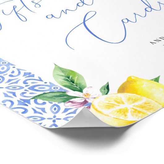 Citroen Positano Geschenken en Kaarten Trouwbord Poster (Hoek)