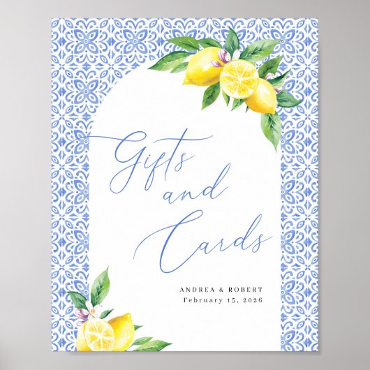 Citroen Positano Geschenken en Kaarten Trouwbord Poster (Voorkant)