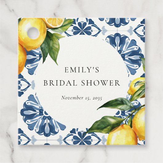 Citroen Positano Italiaans Bruidsdiner Bedankjes Labels (Voorkant)