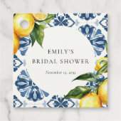 Citroen Positano Italiaanse Bruidsdouche Bedankjes Labels (Voorkant)