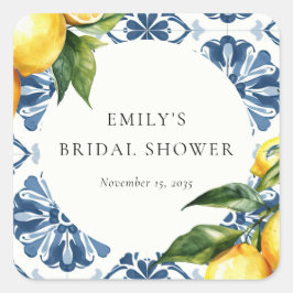 Citroen Positano Italiaanse Bruidsdouche Vierkante Sticker