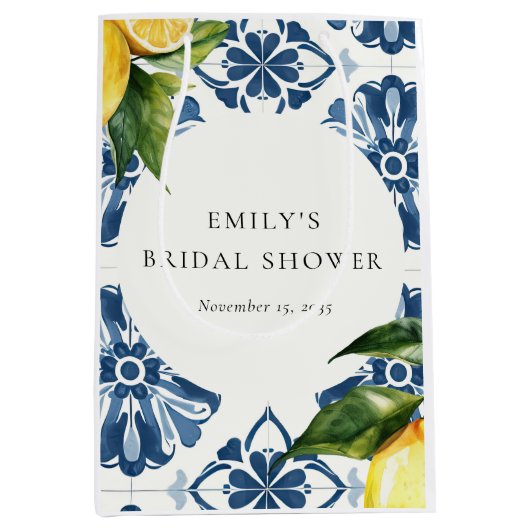 Citroen Positano Italiaanse Bruiloftfeest Medium Cadeauzakje (Voorkant)