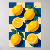 Citroen Poster Art, Levendige Retro Keuken Muurdec (Voorkant)