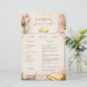Citroen Pound Cake, Roze Tulpen Rustic Boerderijst (Staand voorkant)