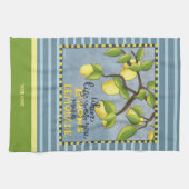 Citroen Quote Jouw naam Gestreept Stijlvol Theedoek (Horizontaal)