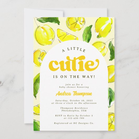 Citroen Retro Arch Kleine Cutie Geel Baby shower Kaart (Voorkant)