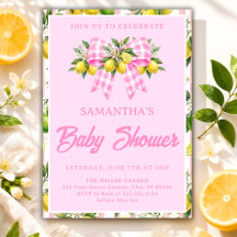 Citroen & Roze Gingham Strik Baby Shower