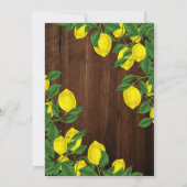 Citroen rustiek hout zomer bruiloft kaart (Achterkant)