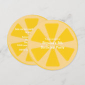 Citroen Schijf Limonade Verjaardagsfeest Uitnodigi Kaart (Voorkant / Achterkant)