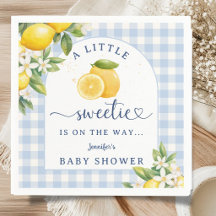 Citroen Sinaasappel Baby Shower Jongen Blauwe Serv