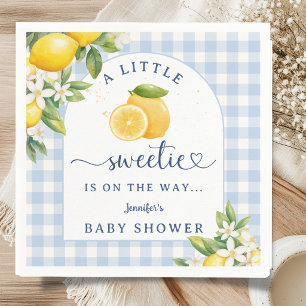 Citroen Sinaasappel Baby Shower Jongen Blauwe Serv Servet
