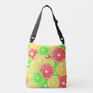 Citroen, sinaasappel, grapefruit en het patroon crossbody tas