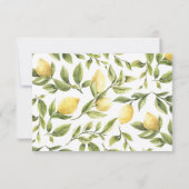 Citroen Sorrento Citrus Bruiloft RSVP Kaartje (Achterkant)