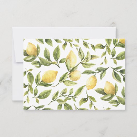 Citroen Sorrento Citrus Bruiloft RSVP Kaartje (Achterkant)