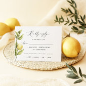 Citroen Sorrento Citrus Bruiloft RSVP Kaartje