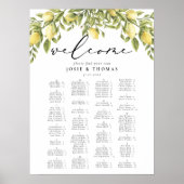 Citroen Sorrento Mediterraan Bruiloft Zitschema Poster (Voorkant)