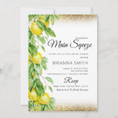 Citroen Squeeze Glitter Elegant Vrijgezellenfeest Kaart (Voorkant)