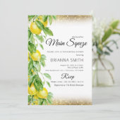 Citroen Squeeze Glitter Elegant Vrijgezellenfeest Kaart (Staand voorkant)