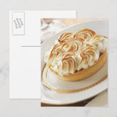 Citroen taart met gebakken meringue op bord briefkaart (Voorkant / Achterkant)