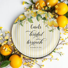 Citroen Tak Mediterraan Zomer Bruids Brunch Papieren Bordje