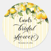 Citroen Tak Mediterraan Zomer Bruidsfeest Ronde Sticker (Voorkant)