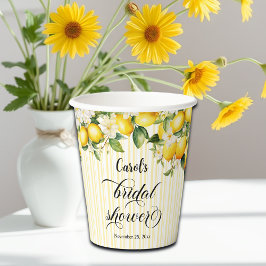 Citroen Tak Mediterraan Zomer Bruidsmeisje Papieren Bekers