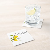 Citroen tak ontwerp met Salute! Kartonnen Onderzetters (Insitu)