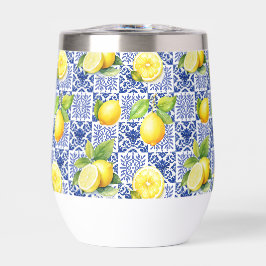 Citroen Tegel Blauw Wit Patroon Mediterraan Citrus