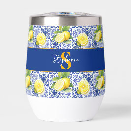 Citroen Tegel Blauw Wit Patroon Mediterraan Citrus