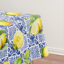 Citroen Tegel Blauw Wit Patroon Mediterraan Citrus