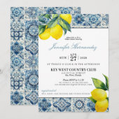 Citroen Tegel bruids doucheuitnodiging Kaart (Voorkant / Achterkant)