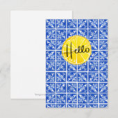 Citroen & Tegel Hallo "?" plat wenskaart Bedankkaart (Voorkant / Achterkant)