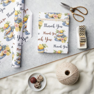 Citroen Theekommetje Dank Je Wel Bloemverpakkings  Cadeaupapier