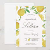 Citroen thema bruids douche uitnodiging in het Spa (Voorkant / Achterkant)